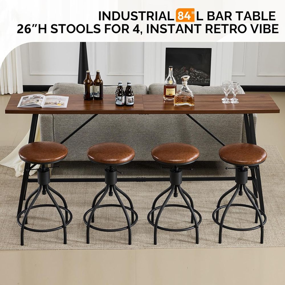 84-Inch Wooden and Metal Bar T - Home Bar Stools avis et prix