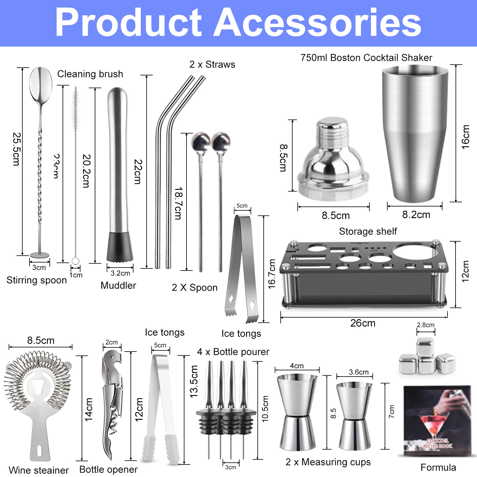 Cocktail Making Set Shaker Sta - Cocktail Recipe Book avis et prix