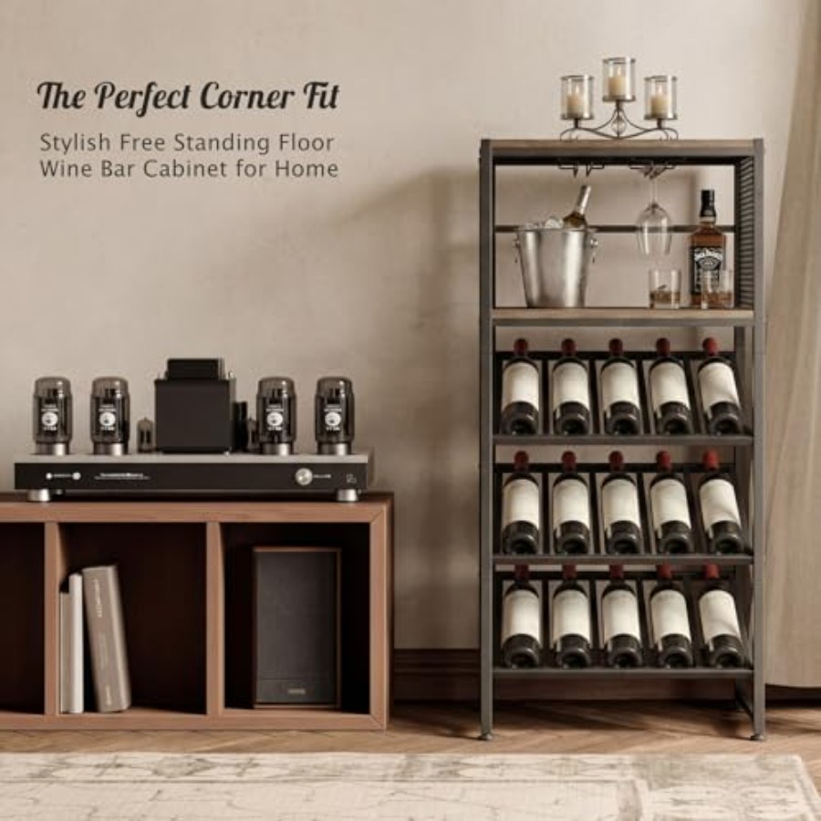 Corner Wine Rack with Glass Ho - Home Bar Stand avis et prix