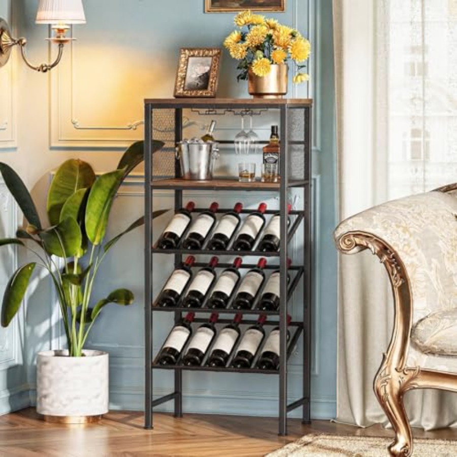 Corner Wine Rack with Glass Ho - Home Bar Stand avis et prix