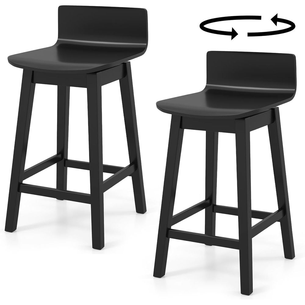 Swivel Solid Wood Bar Stools S - Home Bar And Counter avis et prix