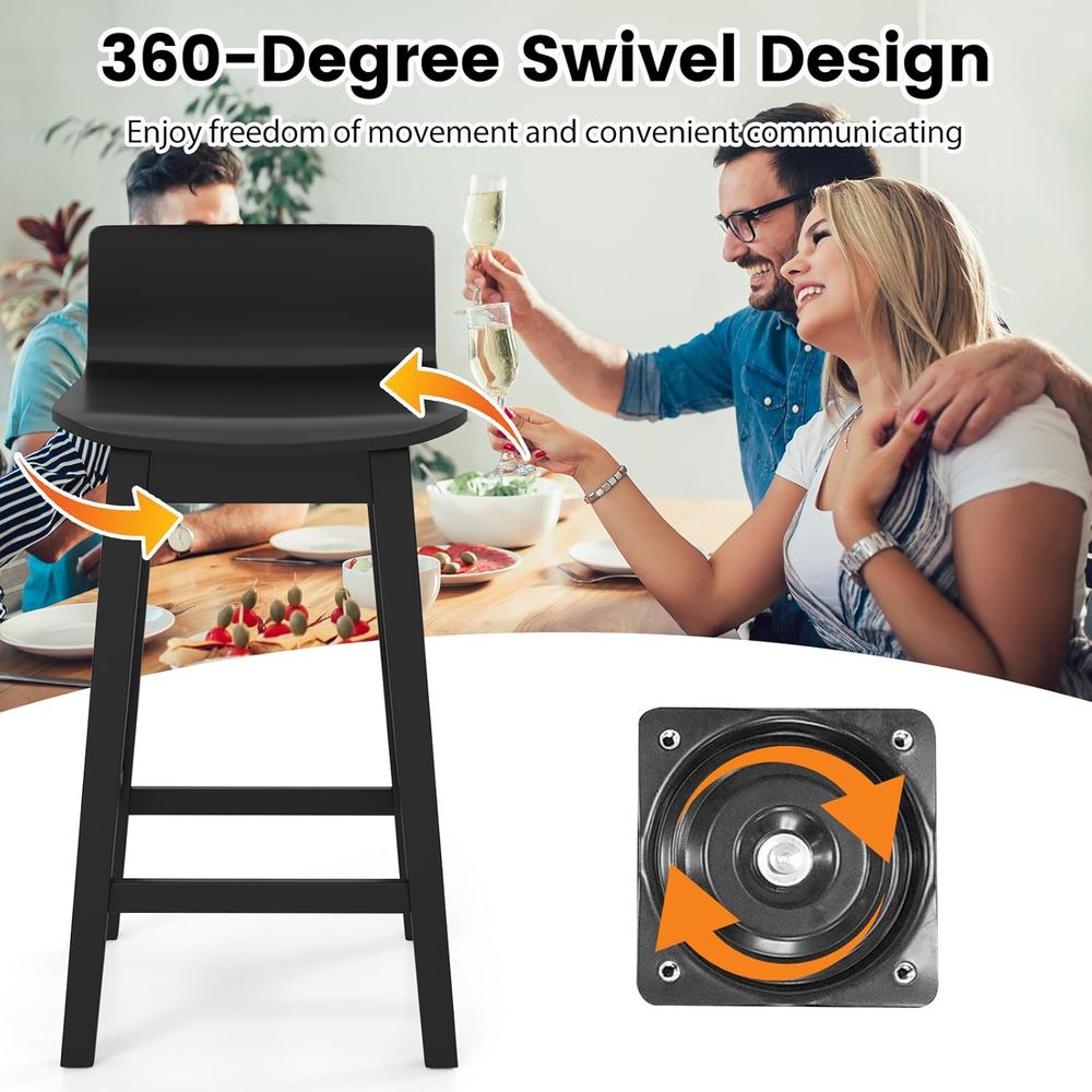 Swivel Solid Wood Bar Stools S - Home Bar And Counter avis et prix