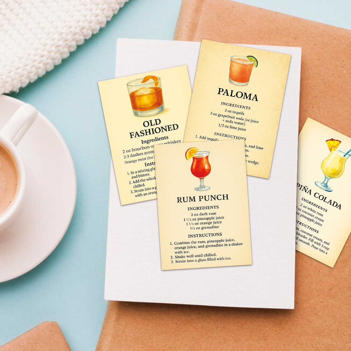 20pcs Cocktail Ingredients Rec - Cocktail Recipe Book avis et prix